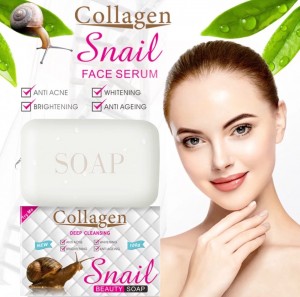 Мыло для лица Collagen Snail , очищающее с муцином улитки, 100 гр