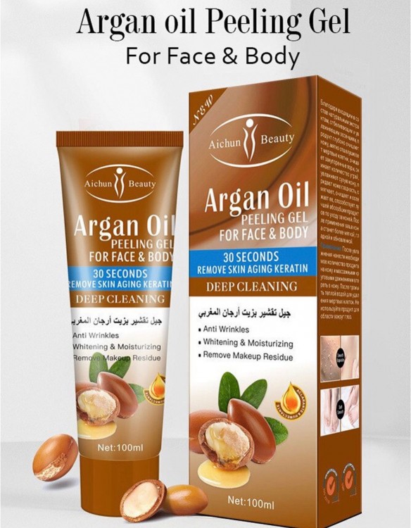 Aichun Beauty Пилинг - гель для лица и тела Argan Oil восстановление кожи Аргановое масло,100г