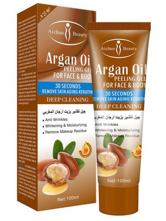 Aichun Beauty Пилинг - гель для лица и тела Argan Oil восстановление кожи Аргановое масло,100г