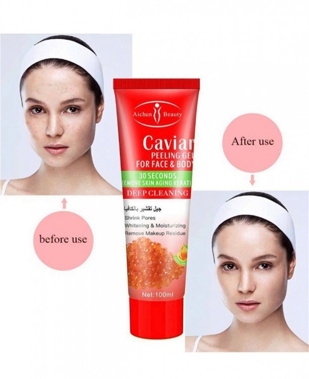 Aichun Beauty Пилинг - гель для лица и тела Caviar восстановление кожи Икра,100г