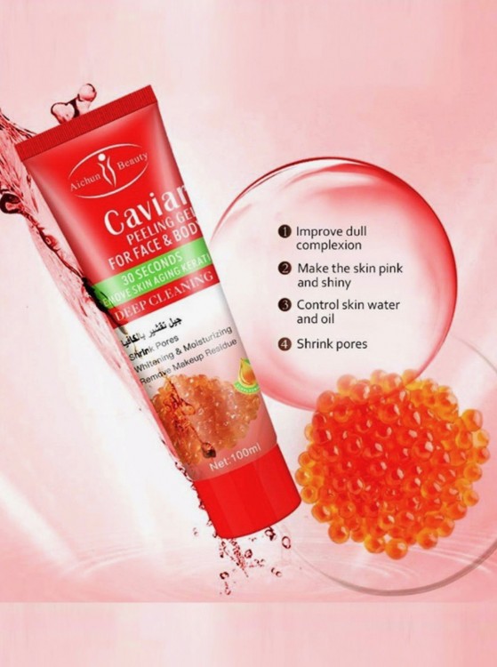 Aichun Beauty Пилинг - гель для лица и тела Caviar восстановление кожи Икра,100г