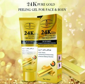 Aichun Beauty Пилинг - гель для лица и тела 24 K Pure Gold восстановление кожи 24 каррата золота,100г