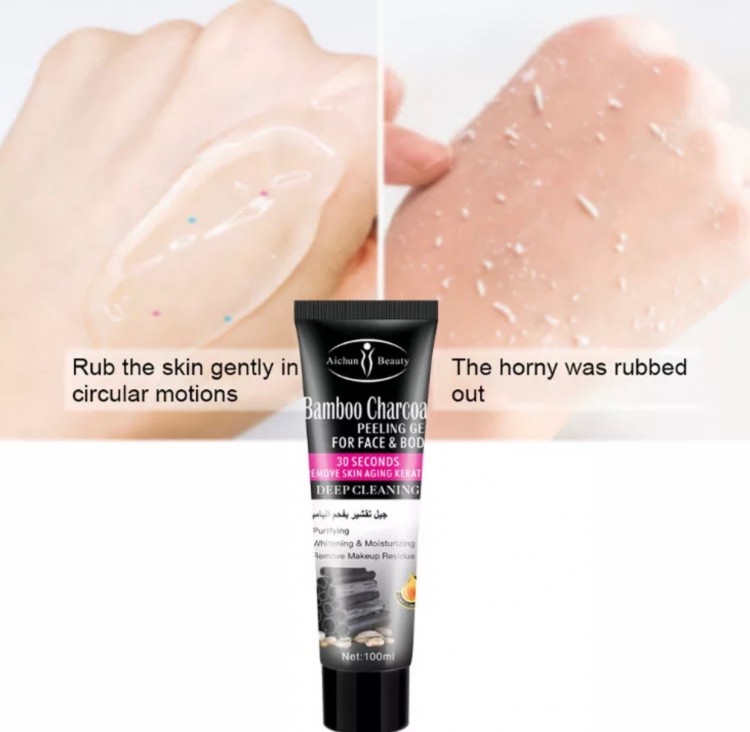 Aichun Beauty Пилинг - гель для лица и тела Bamboo Charcoa восстановление кожи Бамбуковый уголь,100г