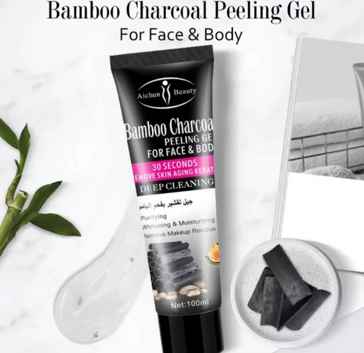 Aichun Beauty Пилинг - гель для лица и тела Bamboo Charcoa восстановление кожи Бамбуковый уголь,100г
