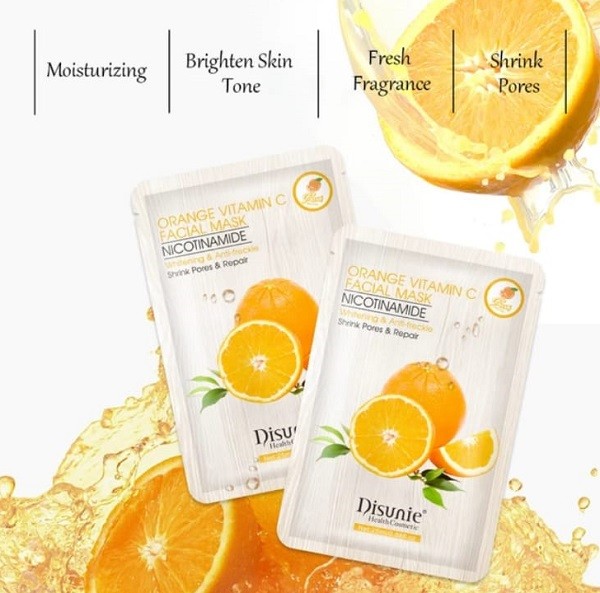 Маска для лица тканевая Disunie Orange vitamin C NICITINAMIDE 10 штук в упаковке