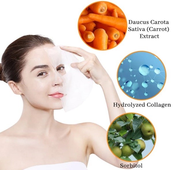 Маска для лица тканевая Disunie Carrot collagen 10 штук в упаковке Маска для лица тканевая Disunie Carrot collagen 10 штук в упаковке